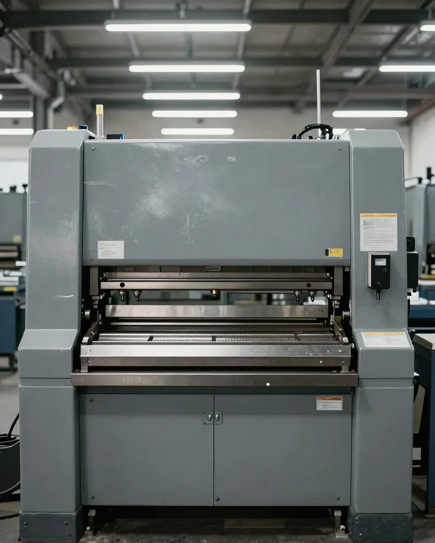 Wide environmental view of several press brake machines in a neat